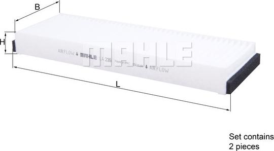 MAHLE LA239/S - SALONA FILTRS x2gb