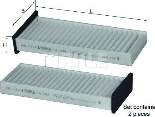 MAHLE LA296/S - SALONA FILTRS 21652867