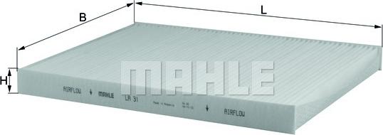 MAHLE LA31 - CU2882 GAISA FILTRS