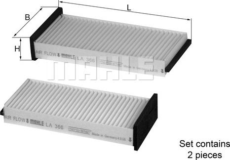 MAHLE LA366/S - CU2106-2 SALONA FILTRS