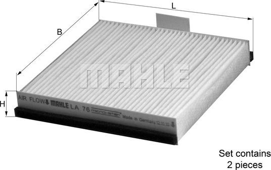 MAHLE LA76/S - CU1931-2 SALONA FILTRS