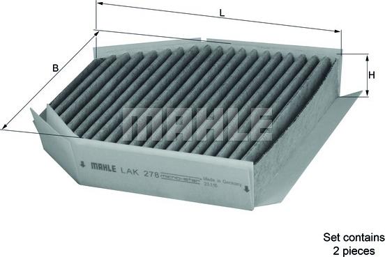 MAHLE LAK278/S - SALONA FILTRS LAK278-S