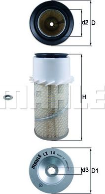 MAHLE LX14 - C1188 GAISA FILTRS