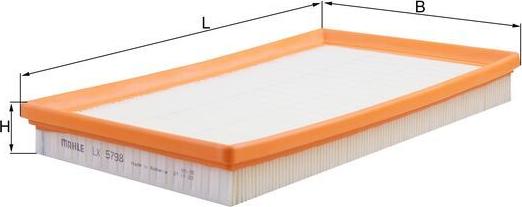MAHLE LX5798 - GAISA FILTRS LX5798