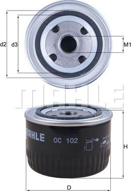 MAHLE OC102 - W914-4 EĻĻAS FILTRS