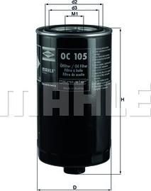 MAHLE OC105 - W950-4 EĻĻAS FILTRS