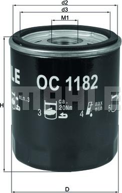 MAHLE OC1182 - EĻĻAS FILTRS OC1182