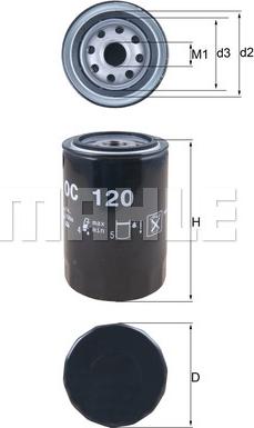 MAHLE OC120 - Eļļas filtrs