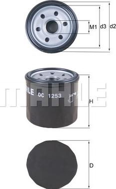 MAHLE OC1253 - EĻĻAS FILTRS OC1253