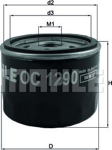 MAHLE OC1290 - EĻĻAS FILTRS OC