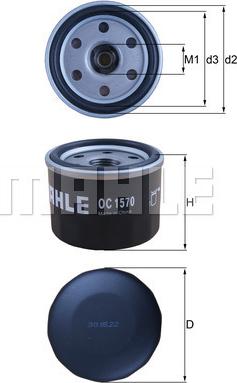 MAHLE OC1570 - EĻĻAS FILTRS OC1570