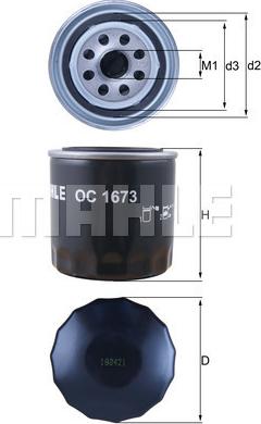 MAHLE OC1673 - EĻĻAS FILTRS OC1673