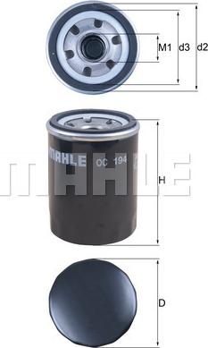 MAHLE OC194 - EĻĻAS FILTRS OC194