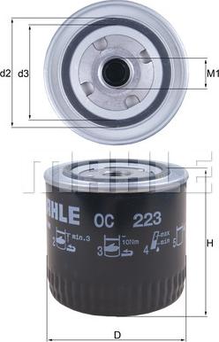 MAHLE OC223 - W920-47 EĻĻAS FILTRS
