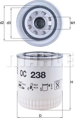 MAHLE OC238 - W930-13 EĻĻAS FILTRS