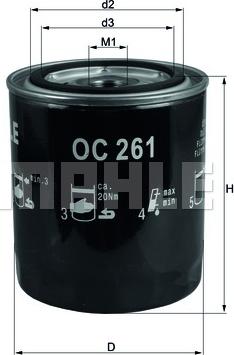 MAHLE OC261 - W930-20 EĻĻAS FILTRS