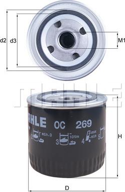 MAHLE OC269 - W920-11 EĻĻAS FILTRS