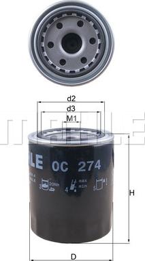 MAHLE OC274 - WP928-81 EĻĻAS FILTRS