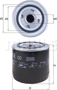 MAHLE OC288 - W920-45 EĻĻAS FILTRS