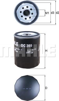 MAHLE OC369 - EĻĻAS FILTRS OC369