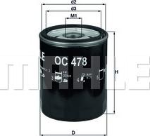 MAHLE OC478 - W711-80 EĻĻAS FILTRS