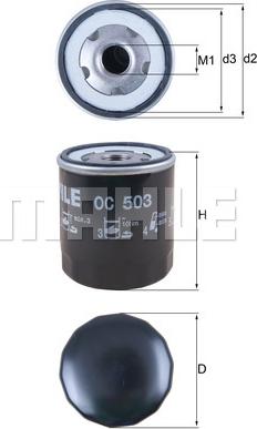MAHLE OC503 - W712-8 EĻĻAS FILTRS