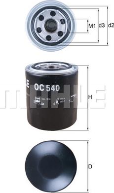 MAHLE OC540 - W930-26 EĻĻAS FILTRS