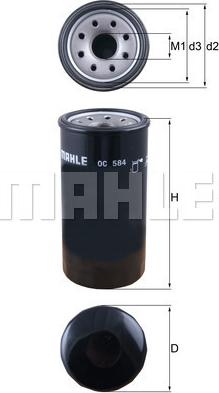 MAHLE OC584 - EĻĻAS FILTRS OC584