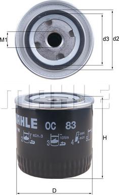 MAHLE OC83 - W920-7 EĻĻAS FILTRS