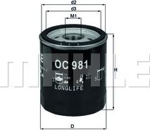 MAHLE OC981 - W712-38 EĻĻAS FILTRS