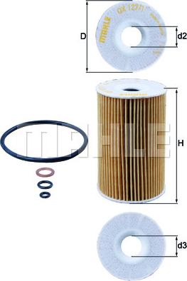 MAHLE OX127/1D - HU715-4X EĻĻAS FILTRS