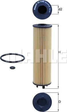 MAHLE OX1340D - EĻĻAS FILTRS OX1340D