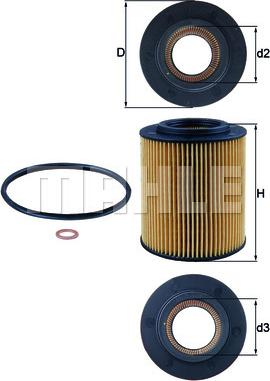 MAHLE OX154/1D - HU925-4X EĻĻAS FILTRS