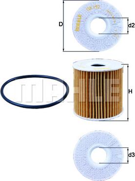 MAHLE OX192D - EĻĻAS FILTRS OX192D