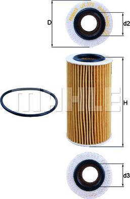 MAHLE OX370D - HU719-8X EĻĻAS FILTRS