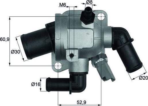 MAHLE TI17388 - Termostats, Dzesēšanas šķidrums
