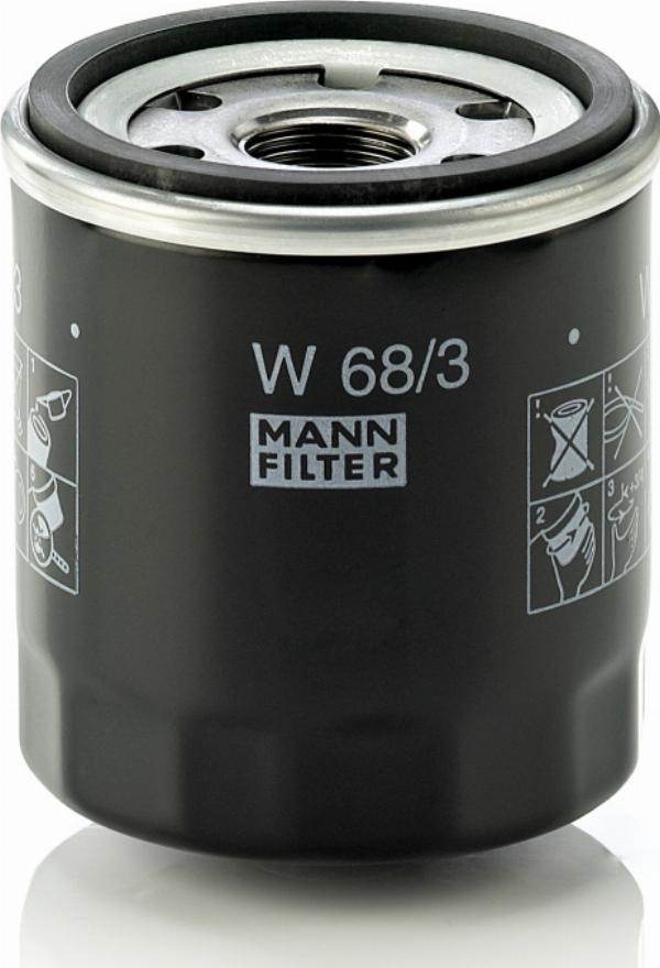 Mann-Filter W68/3 - Eļļas filtrs