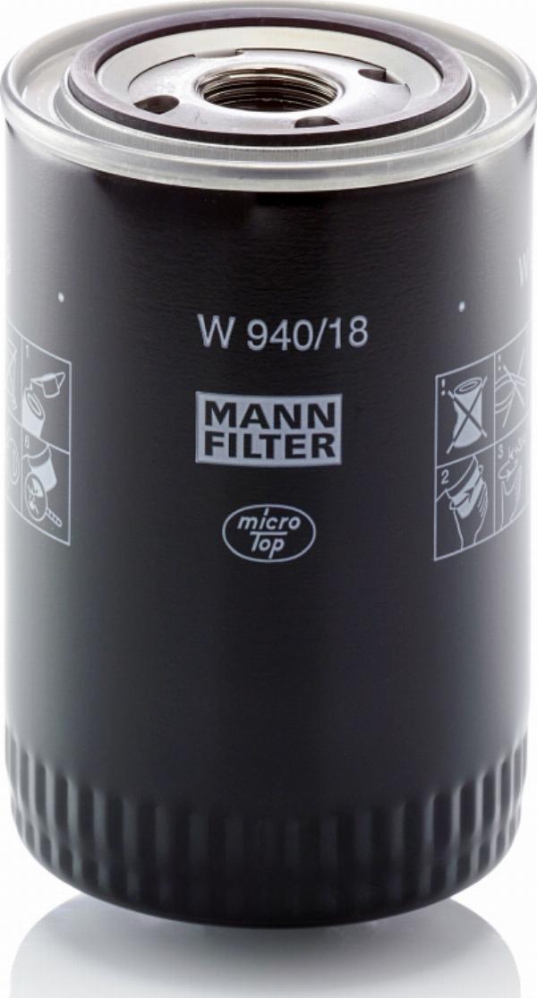 Mann-Filter W940/18 - Eļļas filtrs