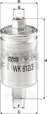 Mann-Filter WK612/3 - Degvielas filtrs