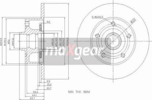 Maxgear 19-3362 - Bremžu diski