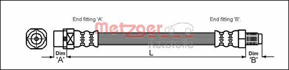 Metzger 4110054 - Bremžu šļūtene