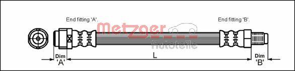 Metzger 4110581 - Bremžu šļūtene