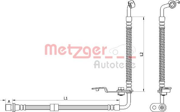 Metzger 4110879 - Bremžu šļūtene