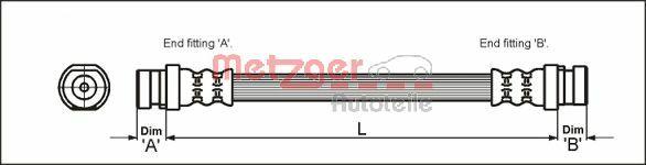 Metzger 4111168 - Bremžu šļūtene