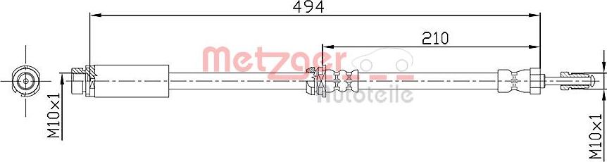 Metzger 4112313 - Bremžu šļūtene