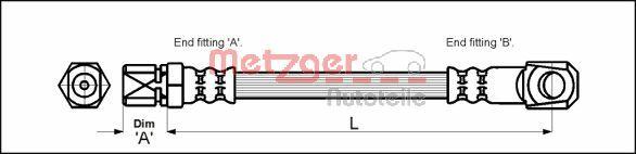 Metzger 4117018 - Bremžu šļūtene