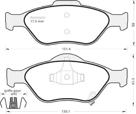 TOMEX brakes 15-00 - Bremžu uzliku