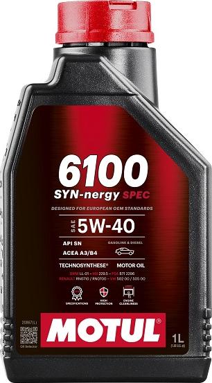 Motul 112925 - 6100SYN-nergySPEC 5W40 1L