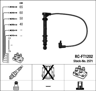 NGK 2571 - Augstsprieguma vadu komplekts