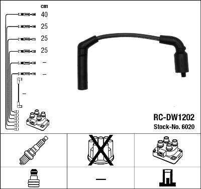 NGK 6020 - Augstsprieguma vadu komplekts
